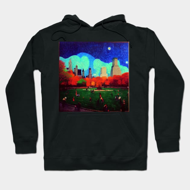 Central Park New York painting, Vincent van Gogh style, oil on canvas Hoodie by Classical